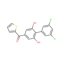 O=C(c1cc(O)c(-c2cc(Cl)cc(Cl)c2)c(O)c1)c1cccs1 ZINC000115496183