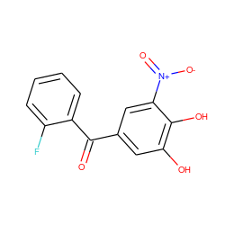 O=C(c1cc(O)c(O)c([N+](=O)[O-])c1)c1ccccc1F ZINC000036384898