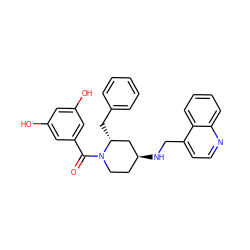 O=C(c1cc(O)cc(O)c1)N1CC[C@H](NCc2ccnc3ccccc23)C[C@H]1Cc1ccccc1 ZINC000029393297