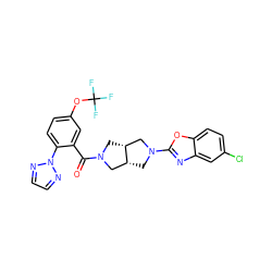 O=C(c1cc(OC(F)(F)F)ccc1-n1nccn1)N1C[C@@H]2CN(c3nc4cc(Cl)ccc4o3)C[C@@H]2C1 ZINC001772610746