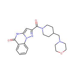 O=C(c1cc2[nH]c(=O)c3ccccc3n2n1)N1CCC(CN2CCOCC2)CC1 ZINC000043080130