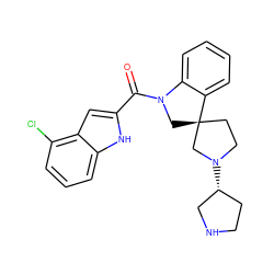 O=C(c1cc2c(Cl)cccc2[nH]1)N1C[C@]2(CCN([C@@H]3CCNC3)C2)c2ccccc21 ZINC000073224771