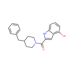 O=C(c1cc2c(O)cccc2[nH]1)N1CCC(Cc2ccccc2)CC1 ZINC000013554238