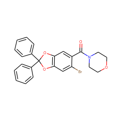 O=C(c1cc2c(cc1Br)OC(c1ccccc1)(c1ccccc1)O2)N1CCOCC1 ZINC000029054575