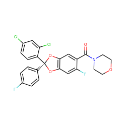 O=C(c1cc2c(cc1F)O[C@@](c1ccc(F)cc1)(c1ccc(Cl)cc1Cl)O2)N1CCOCC1 ZINC000003938493