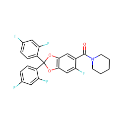 O=C(c1cc2c(cc1F)OC(c1ccc(F)cc1F)(c1ccc(F)cc1F)O2)N1CCCCC1 ZINC000029054570