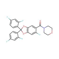 O=C(c1cc2c(cc1F)OC(c1ccc(F)cc1F)(c1ccc(F)cc1F)O2)N1CCOCC1 ZINC000029054265