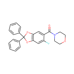 O=C(c1cc2c(cc1F)OC(c1ccccc1)(c1ccccc1)O2)N1CCOCC1 ZINC000029054873