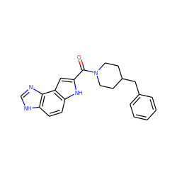 O=C(c1cc2c(ccc3[nH]cnc32)[nH]1)N1CCC(Cc2ccccc2)CC1 ZINC000028604260