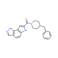 O=C(c1cc2c(ccc3cn[nH]c32)[nH]1)N1CCC(Cc2ccccc2)CC1 ZINC000035259660