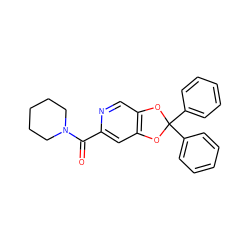 O=C(c1cc2c(cn1)OC(c1ccccc1)(c1ccccc1)O2)N1CCCCC1 ZINC000029054877