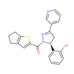 O=C(c1cc2c(s1)CCC2)N1N=C(c2cccnc2)C[C@H]1c1ccccc1O ZINC000071295961