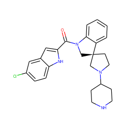 O=C(c1cc2cc(Cl)ccc2[nH]1)N1C[C@]2(CCN(C3CCNCC3)C2)c2ccccc21 ZINC000073221329