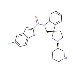 O=C(c1cc2cc(F)ccc2[nH]1)N1C[C@]2(CCN([C@@H]3CCCNC3)C2)c2ccccc21 ZINC000073224359