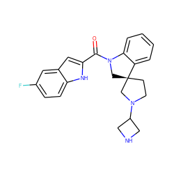 O=C(c1cc2cc(F)ccc2[nH]1)N1C[C@]2(CCN(C3CNC3)C2)c2ccccc21 ZINC000073221331