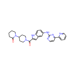 O=C(c1cc2cc(Nc3nccc(-c4ccccn4)n3)ccc2[nH]1)N1CCC(N2CCCCC2=O)CC1 ZINC000144213747