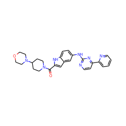 O=C(c1cc2cc(Nc3nccc(-c4ccccn4)n3)ccc2[nH]1)N1CCC(N2CCOCC2)CC1 ZINC000144222103