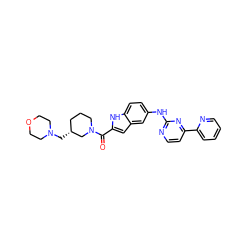 O=C(c1cc2cc(Nc3nccc(-c4ccccn4)n3)ccc2[nH]1)N1CCC[C@@H](CN2CCOCC2)C1 ZINC000144221237