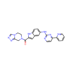 O=C(c1cc2cc(Nc3nccc(-c4ccccn4)n3)ccc2[nH]1)N1CCn2cnnc2C1 ZINC000144243049