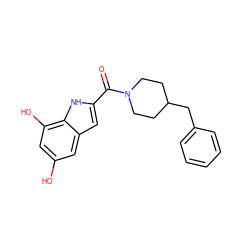 O=C(c1cc2cc(O)cc(O)c2[nH]1)N1CCC(Cc2ccccc2)CC1 ZINC000013554241