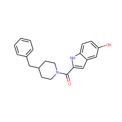 O=C(c1cc2cc(O)ccc2[nH]1)N1CCC(Cc2ccccc2)CC1 ZINC000013554237