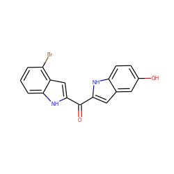 O=C(c1cc2cc(O)ccc2[nH]1)c1cc2c(Br)cccc2[nH]1 ZINC000013703769