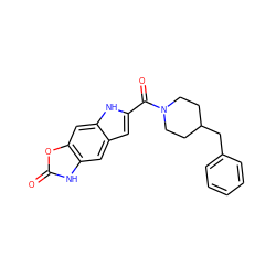 O=C(c1cc2cc3[nH]c(=O)oc3cc2[nH]1)N1CCC(Cc2ccccc2)CC1 ZINC000035259625