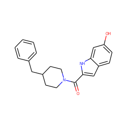 O=C(c1cc2ccc(O)cc2[nH]1)N1CCC(Cc2ccccc2)CC1 ZINC000000009219