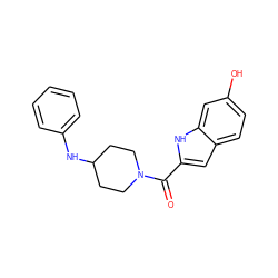 O=C(c1cc2ccc(O)cc2[nH]1)N1CCC(Nc2ccccc2)CC1 ZINC000035259613