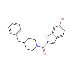 O=C(c1cc2ccc(O)cc2o1)N1CCC(Cc2ccccc2)CC1 ZINC000035259633