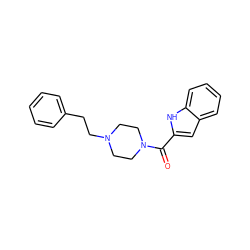 O=C(c1cc2ccccc2[nH]1)N1CCN(CCc2ccccc2)CC1 ZINC000053194839