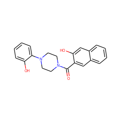 O=C(c1cc2ccccc2cc1O)N1CCN(c2ccccc2O)CC1 ZINC000023080095