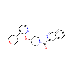 O=C(c1cc2ccccc2cn1)N1CCC(Oc2ncccc2C2CCOCC2)CC1 ZINC000096168912