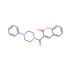 O=C(c1cc2ccccc2oc1=O)N1CCN(c2ccccc2)CC1 ZINC000000099797