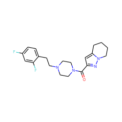 O=C(c1cc2n(n1)CCCC2)N1CCN(CCc2ccc(F)cc2F)CC1 ZINC000073294839