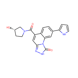 O=C(c1cc2n[nH]c(=O)n2c2cc(-c3ccc[nH]3)ccc12)N1CC[C@H](O)C1 ZINC000084633419