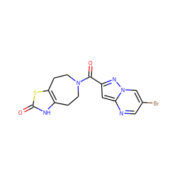 O=C(c1cc2ncc(Br)cn2n1)N1CCc2[nH]c(=O)sc2CC1 ZINC000150165894