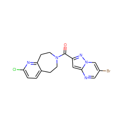 O=C(c1cc2ncc(Br)cn2n1)N1CCc2ccc(Cl)nc2CC1 ZINC000150209518