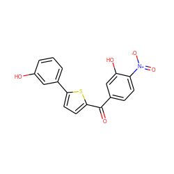 O=C(c1ccc([N+](=O)[O-])c(O)c1)c1ccc(-c2cccc(O)c2)s1 ZINC000064447960