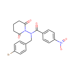 O=C(c1ccc([N+](=O)[O-])cc1)N(Cc1ccc(Br)cc1)N1C(=O)CCCC1=O ZINC000002881006