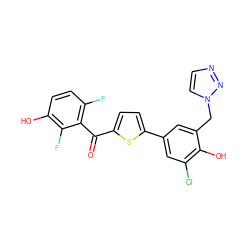 O=C(c1ccc(-c2cc(Cl)c(O)c(Cn3ccnn3)c2)s1)c1c(F)ccc(O)c1F ZINC001772601630