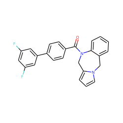 O=C(c1ccc(-c2cc(F)cc(F)c2)cc1)N1Cc2cccn2Cc2ccccc21 ZINC000001485609