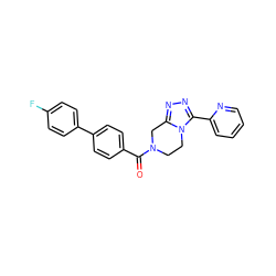 O=C(c1ccc(-c2ccc(F)cc2)cc1)N1CCn2c(nnc2-c2ccccn2)C1 ZINC000166138252