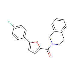 O=C(c1ccc(-c2ccc(F)cc2)o1)N1CCc2ccccc2C1 ZINC000014876758