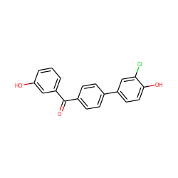 O=C(c1ccc(-c2ccc(O)c(Cl)c2)cc1)c1cccc(O)c1 ZINC000082153527