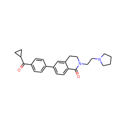 O=C(c1ccc(-c2ccc3c(c2)CCN(CCN2CCCC2)C3=O)cc1)C1CC1 ZINC000059112270