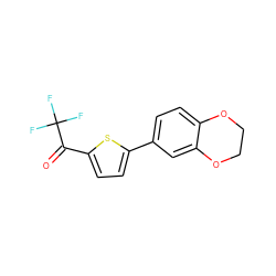 O=C(c1ccc(-c2ccc3c(c2)OCCO3)s1)C(F)(F)F ZINC000045245333