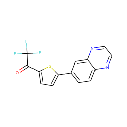 O=C(c1ccc(-c2ccc3nccnc3c2)s1)C(F)(F)F ZINC000045286233