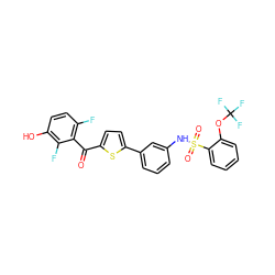 O=C(c1ccc(-c2cccc(NS(=O)(=O)c3ccccc3OC(F)(F)F)c2)s1)c1c(F)ccc(O)c1F ZINC000473152712