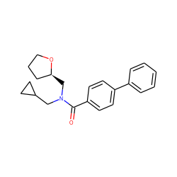 O=C(c1ccc(-c2ccccc2)cc1)N(CC1CC1)C[C@H]1CCCO1 ZINC000000359162